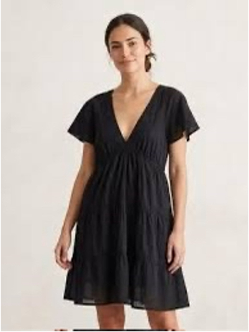 See By Chloe Tiered Short Sleeve Black Mini Dress Womens Size 10 Beach Casual